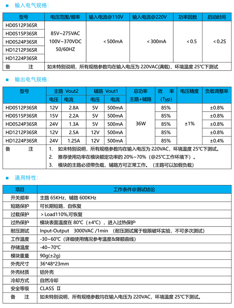 電源模塊雙路輸出